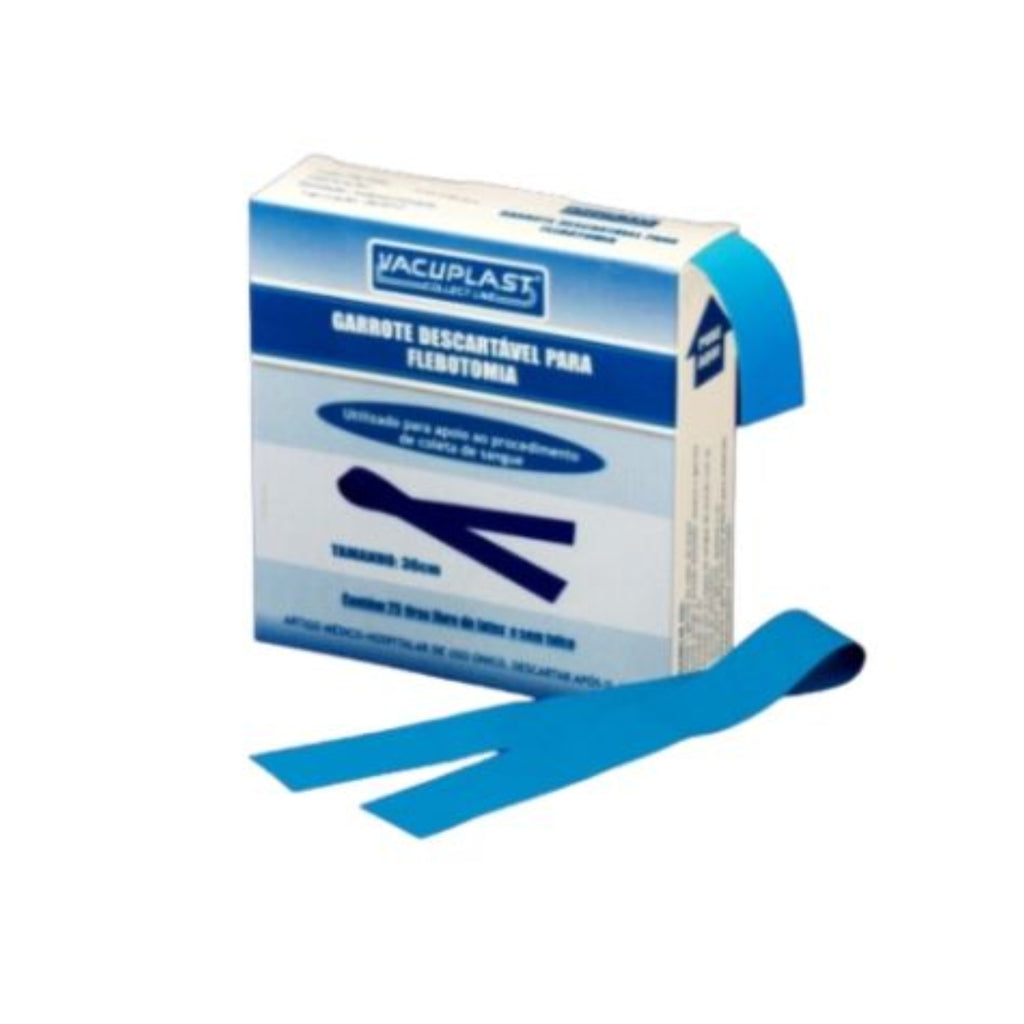 GARROTE DESCARTAVEL EM TIRAS DE 36 CM - 25 UN - VACUPLAST