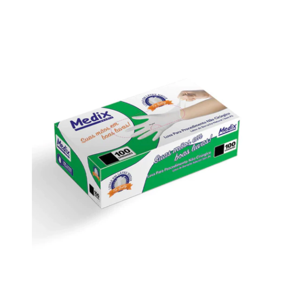 LUVA LATEX POWDER FREE P/ PROC. "G" 100 UN MEDIX