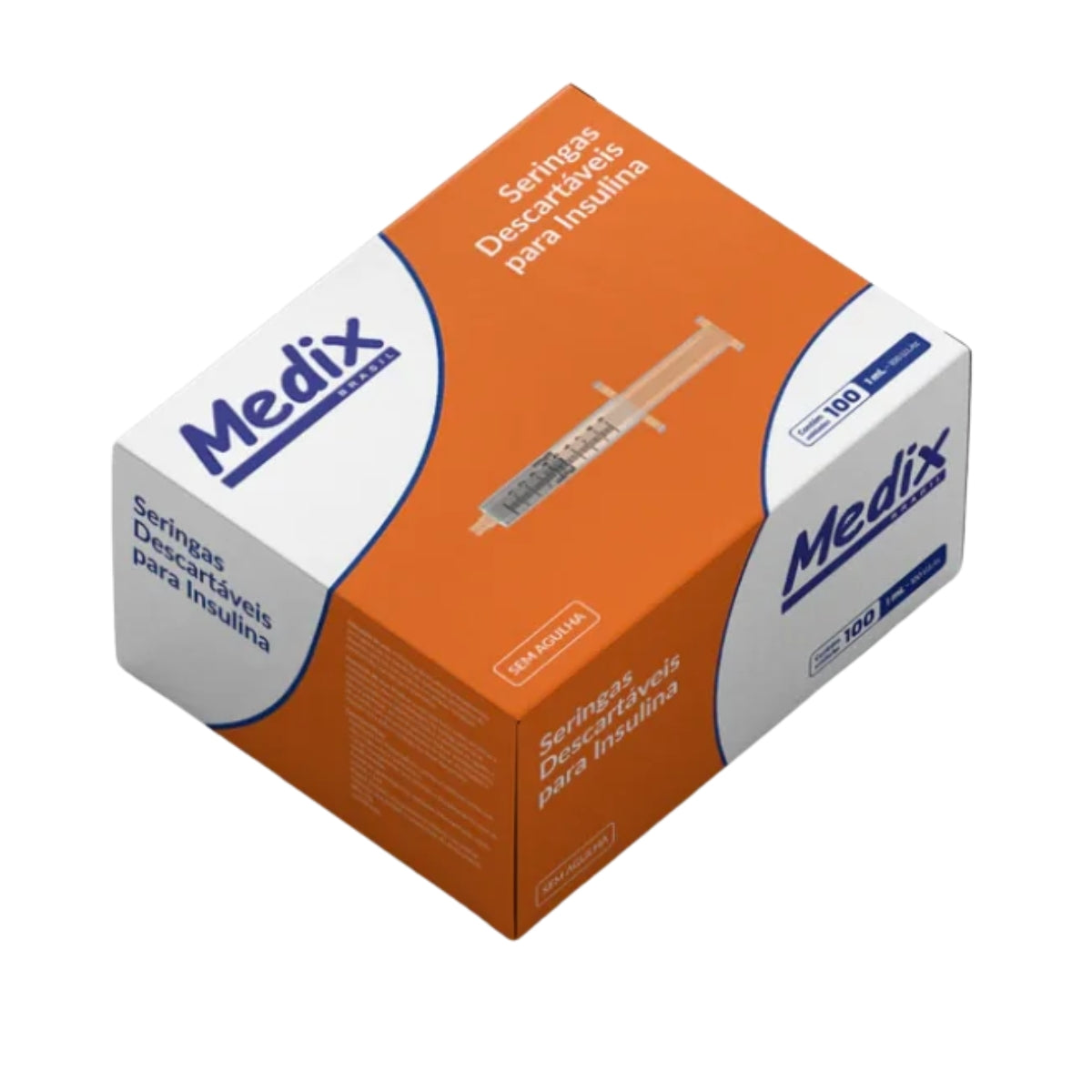 SERINGA DESC. 1ML - S/AGULHA SLIP INSULINA - 100 UN - MEDIX