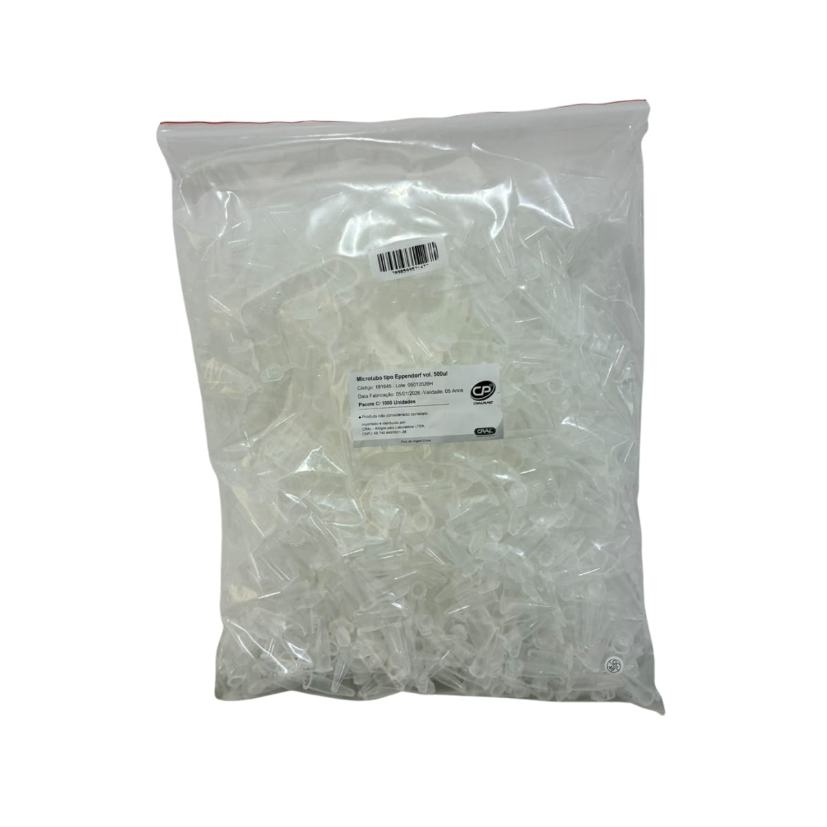MICROTUBO TIPO EPPENDORF 0,5ML C/1000 - CRALPLAST