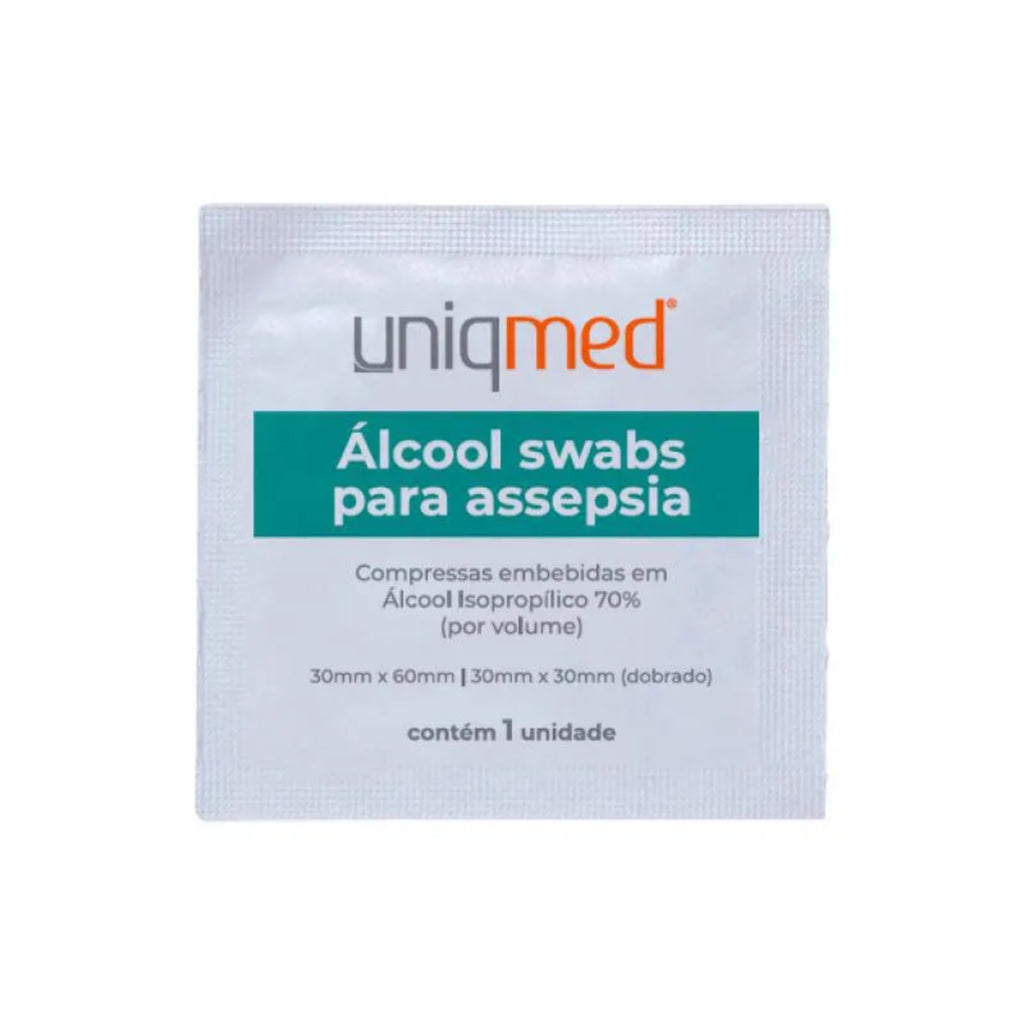 ALCOOL SWAB SACHET - 6,5 X 3CM - 100 UN - UNIQMED