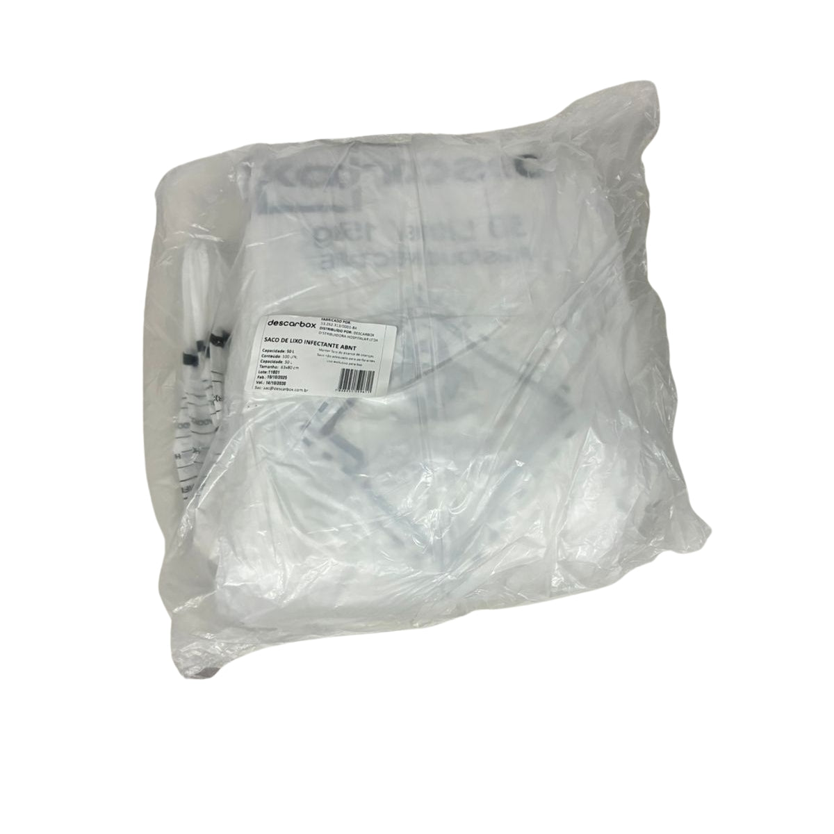 SACO LIXO HOSP. BCO INFECT. - 50 LITROS - 100 UN - DESCARBOX