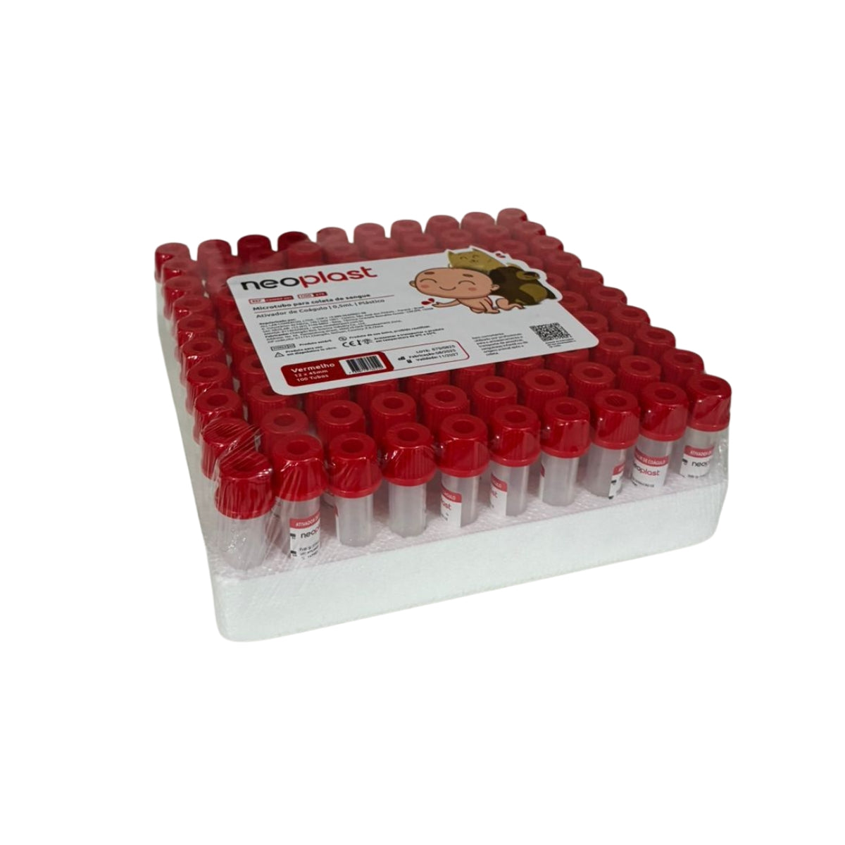 MICROTUBO SECO ATIVADOR COAGULO 0,5ML - 100UN - NEOPLAST