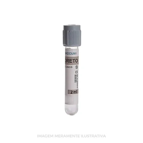 TUBO P/COLETA FLUORETO DE SODIO 13X75MM 4ML - 100UN - VACUPLAST
