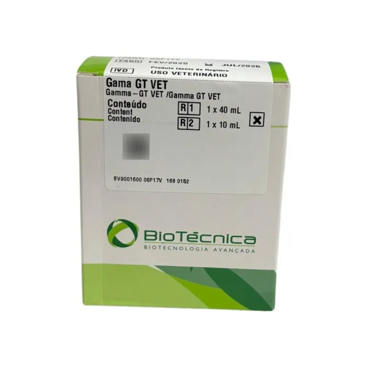 GAMA GT VET- R1: 1X40 R2: 1X10 - BIOTECNICA VET