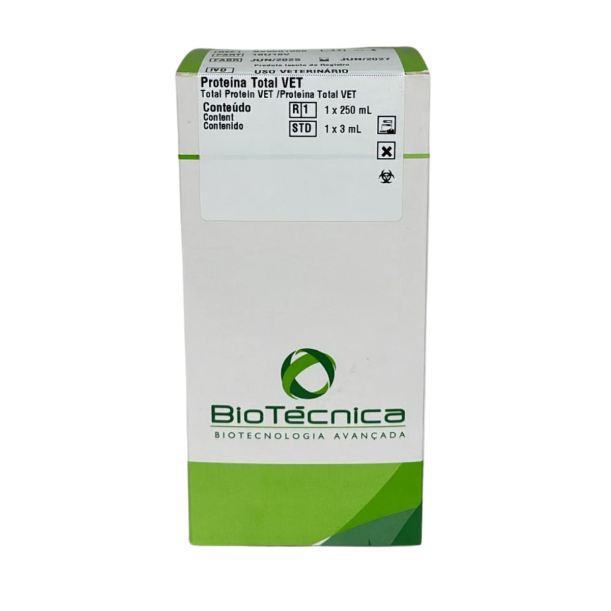 PROTEINA TOTAL VET - R1: 1X250 - STD: 1X3 - BIOTECNICA