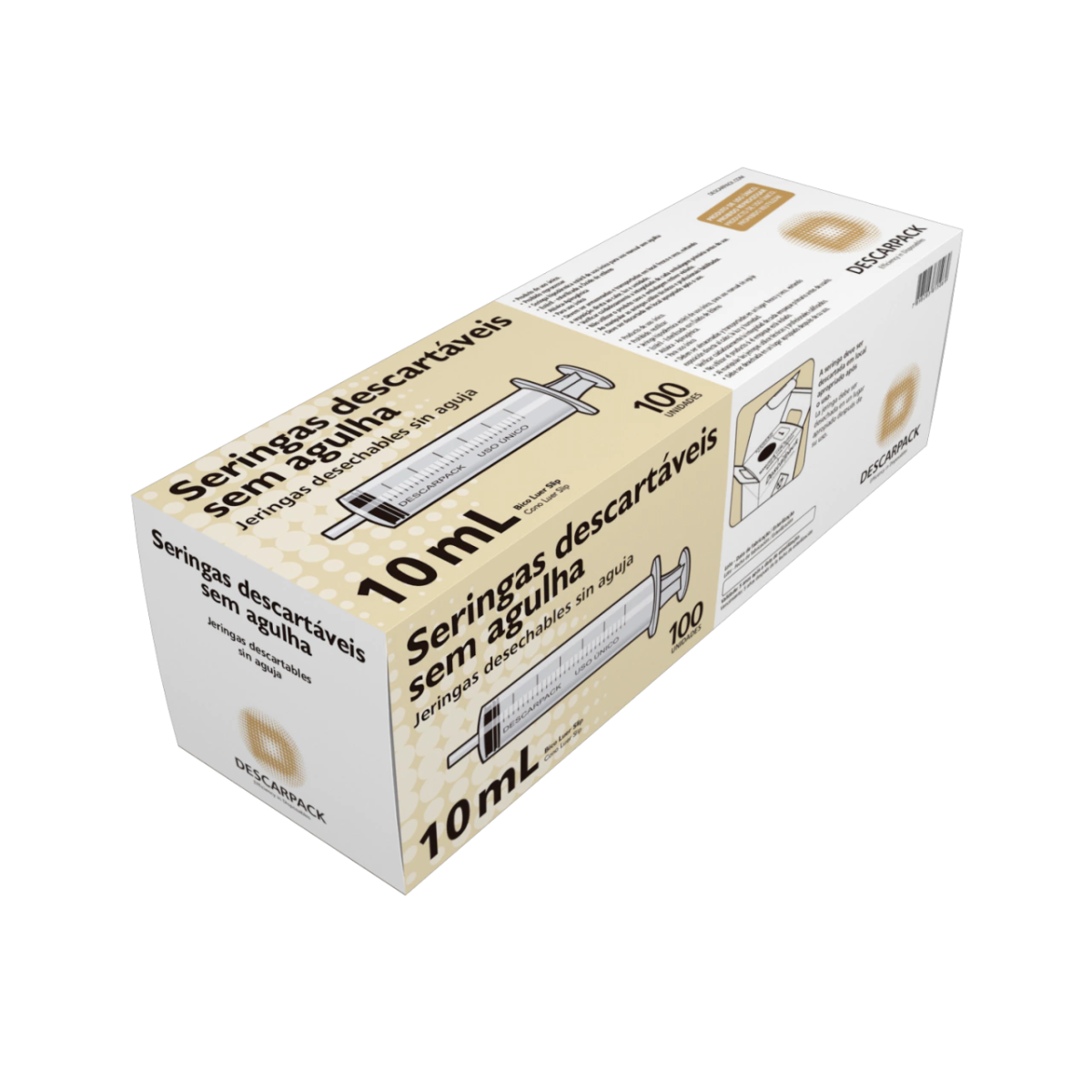 SERINGA DESC. 10ML S/AGULHA - SLIP DESCARPACK