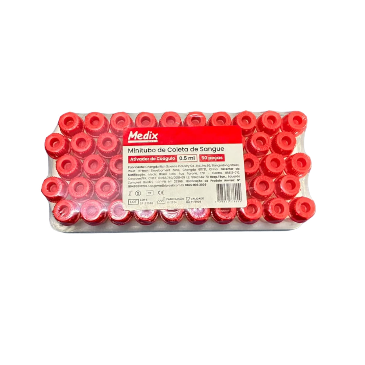 MICROTUBO ATIVADOR DE COAGULO 0,5ML  C/50UN - MEDIX