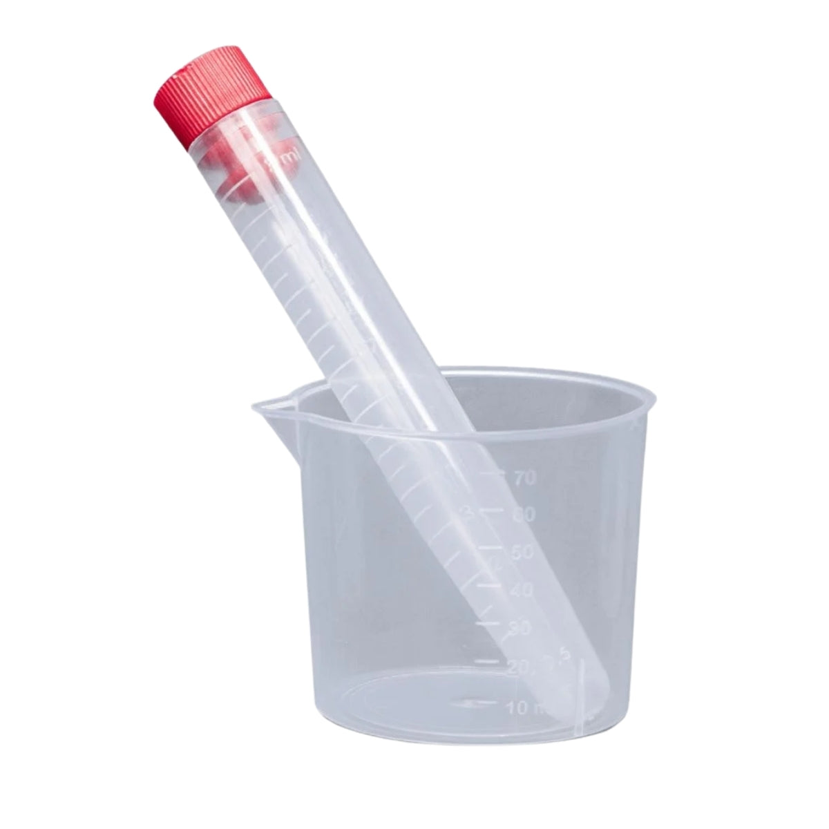 KIT URINA 12ML C/ 1 FRASCO E 1 TUBO E TAMPA PRESSAO INTERNA VERMELHA ESTÉRIL - 150UN - CRALPLAST