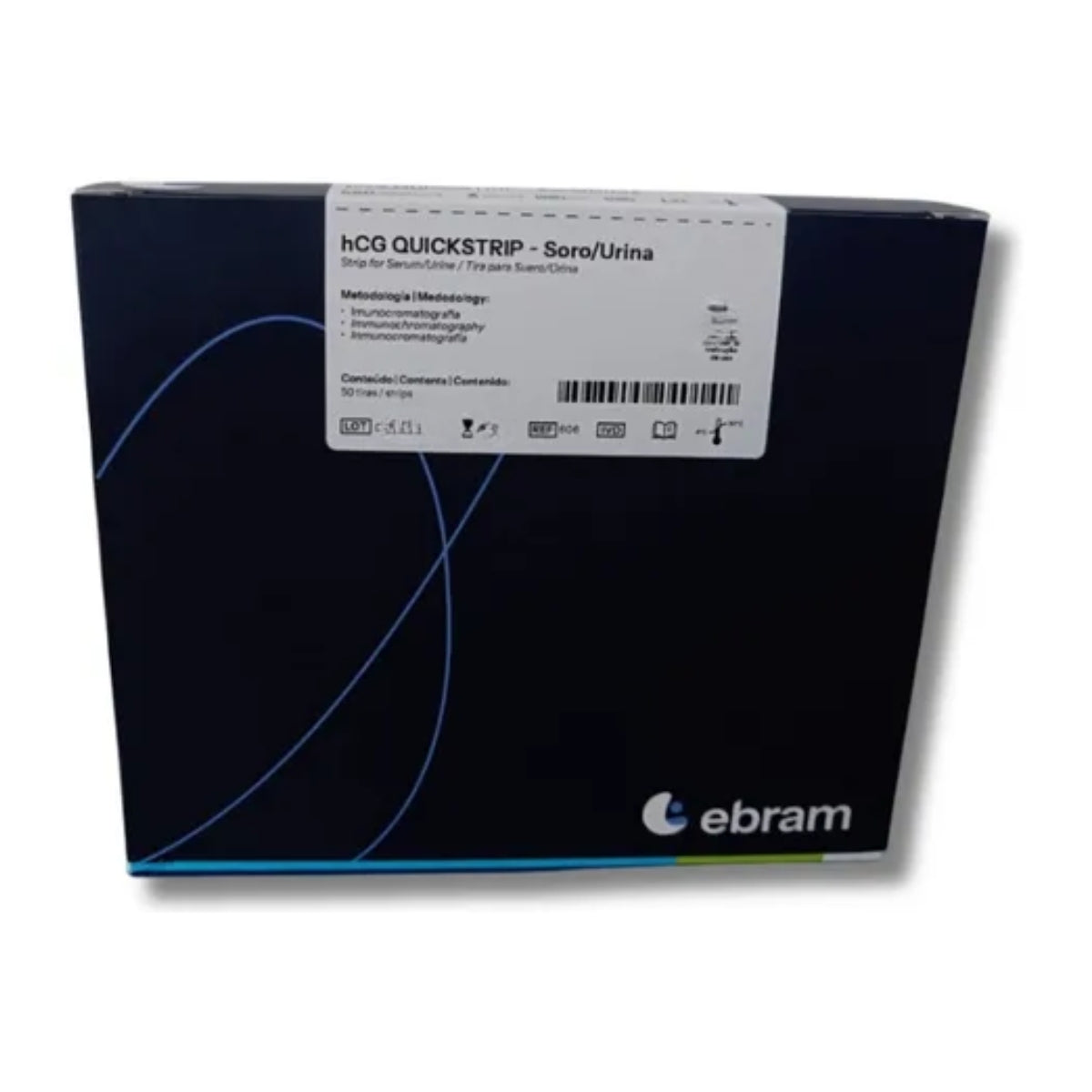 HCG QUICKSTRIP SORO/URINA (SACHE) 25 UL/ML - 50 TIRAS - EBRAM