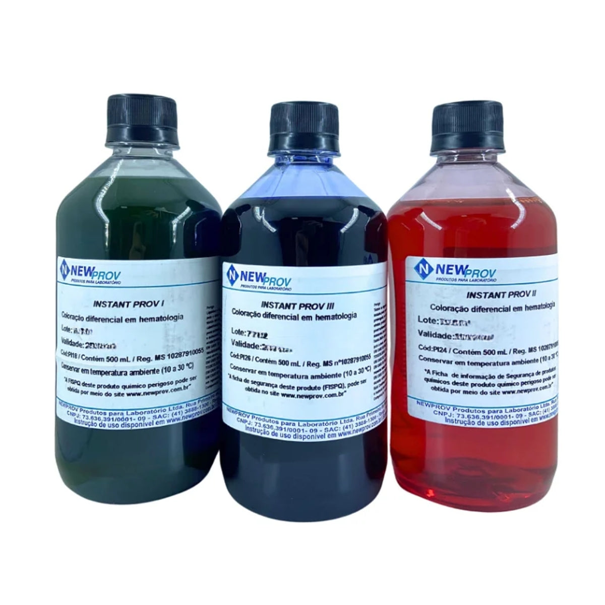 INSTANT PROV 3 X 500 ML (KIT DE CORANTES RÁPIDOS PARA HEMATOLOGIA) - NEWPROV