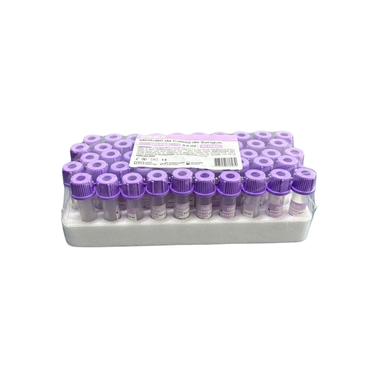 MICROTUBO EDTA K3 0,5ML  C/50UN  - MEDIX
