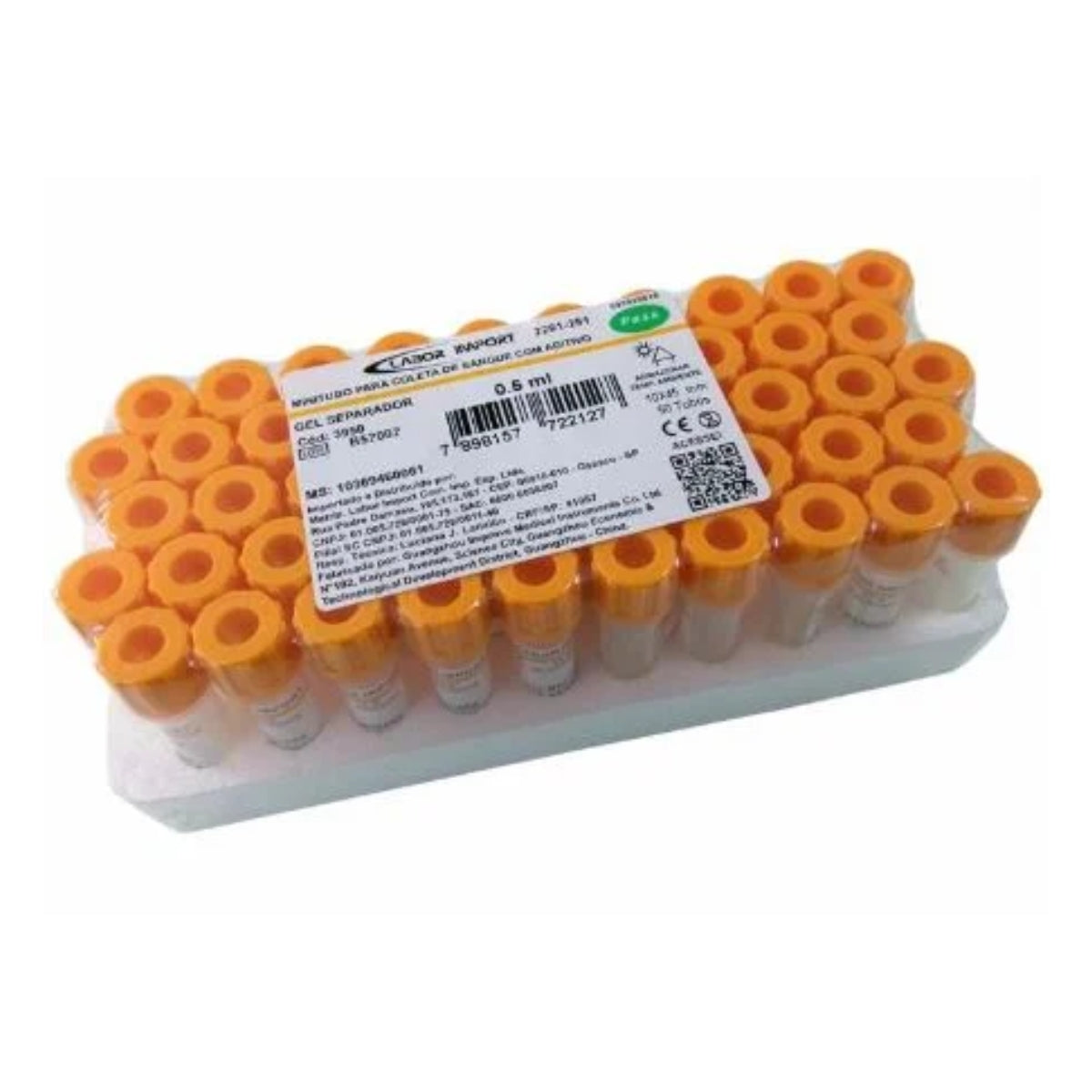 MINI TUBO LI 0,5 ML C/ GEL - 50 UN - LABOR IMPORT