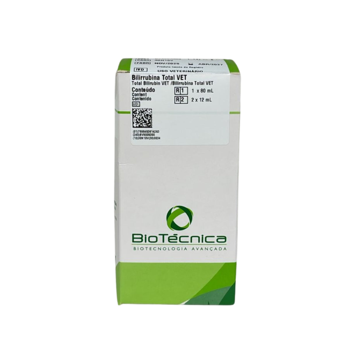 BILIRRUBINA TOTAL VET R1 1X80 // R2 2X12 - BIOTECNICA
