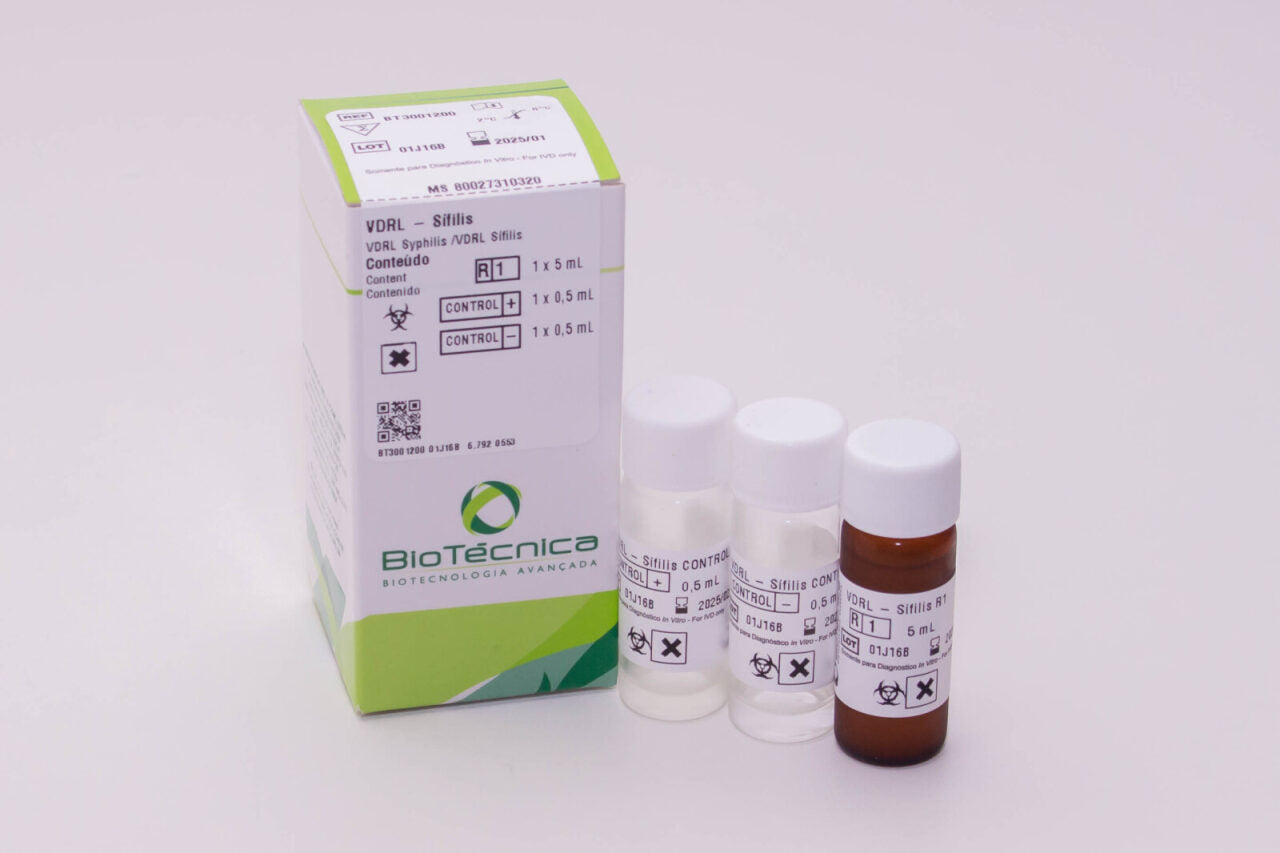 VDRL TEST 250 DETERMINACOES - (1 X 5ML) - BIOTECNICA