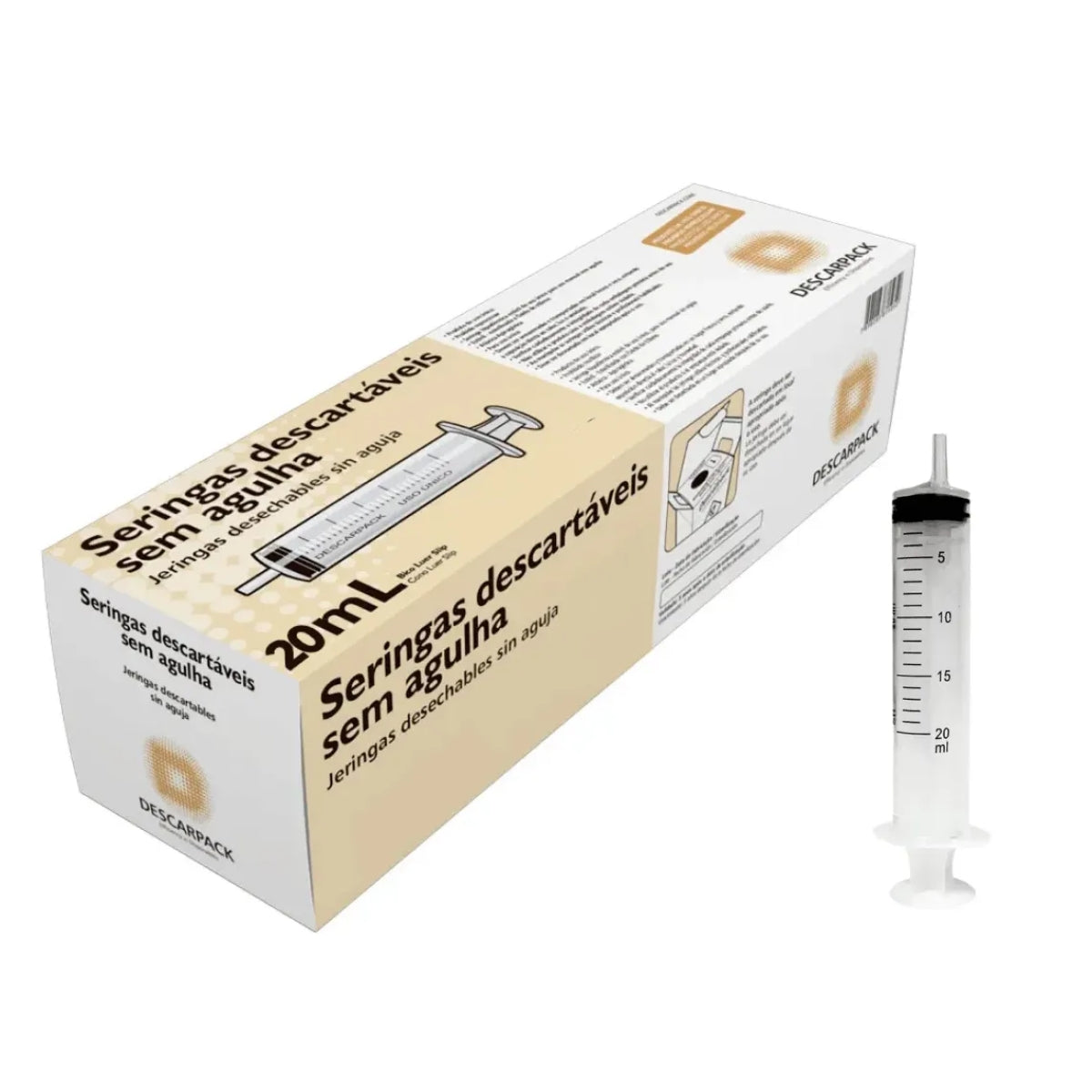 SERINGA DESC. 20ML SLIP-  C/50 DESCARPACK