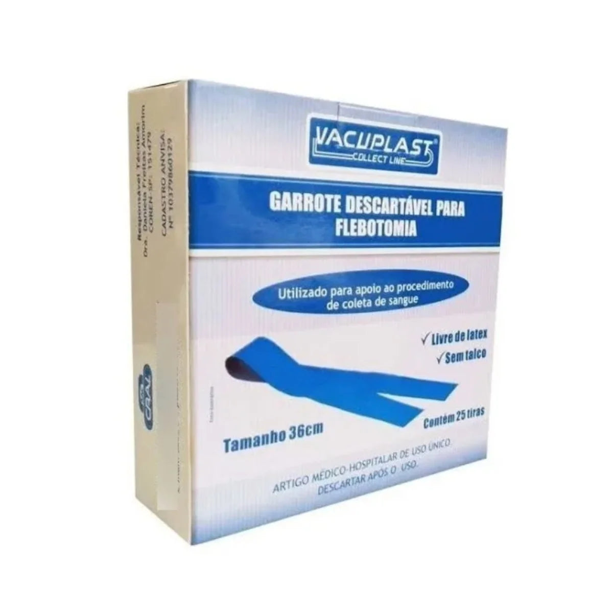 GARROTE DESCARTAVEL EM TIRAS DE 36 CM - 25 UN - VACUPLAST