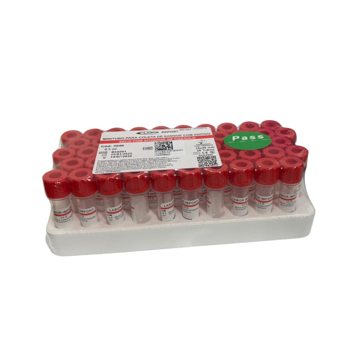MINI TUBO  0,5 ML SECO/ ATIVADOR - 50 UN - LABOR IMPORT