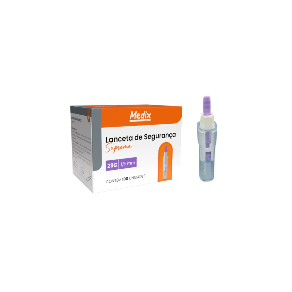 LANCETA DE SEGURANCA 28G - 100 UN - MEDIX