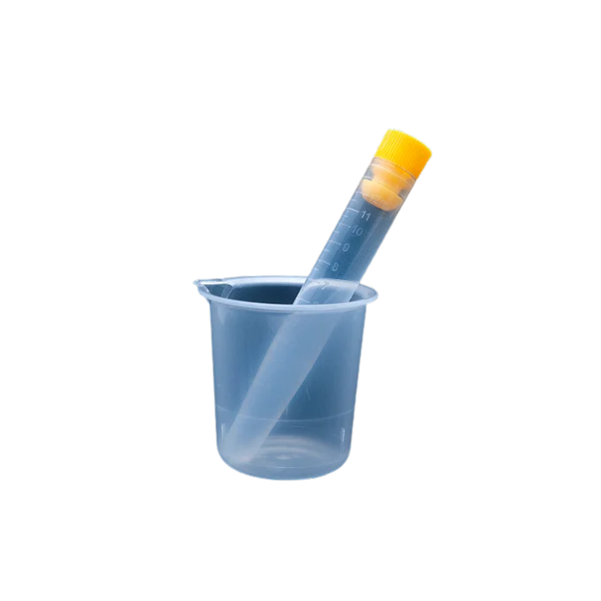 KIT URINA 12ML C/ 1 FRASCO E 1 TUBO E TAMPA PRESSAO INTERNA AMARELA - 150UN - CRALPLAST