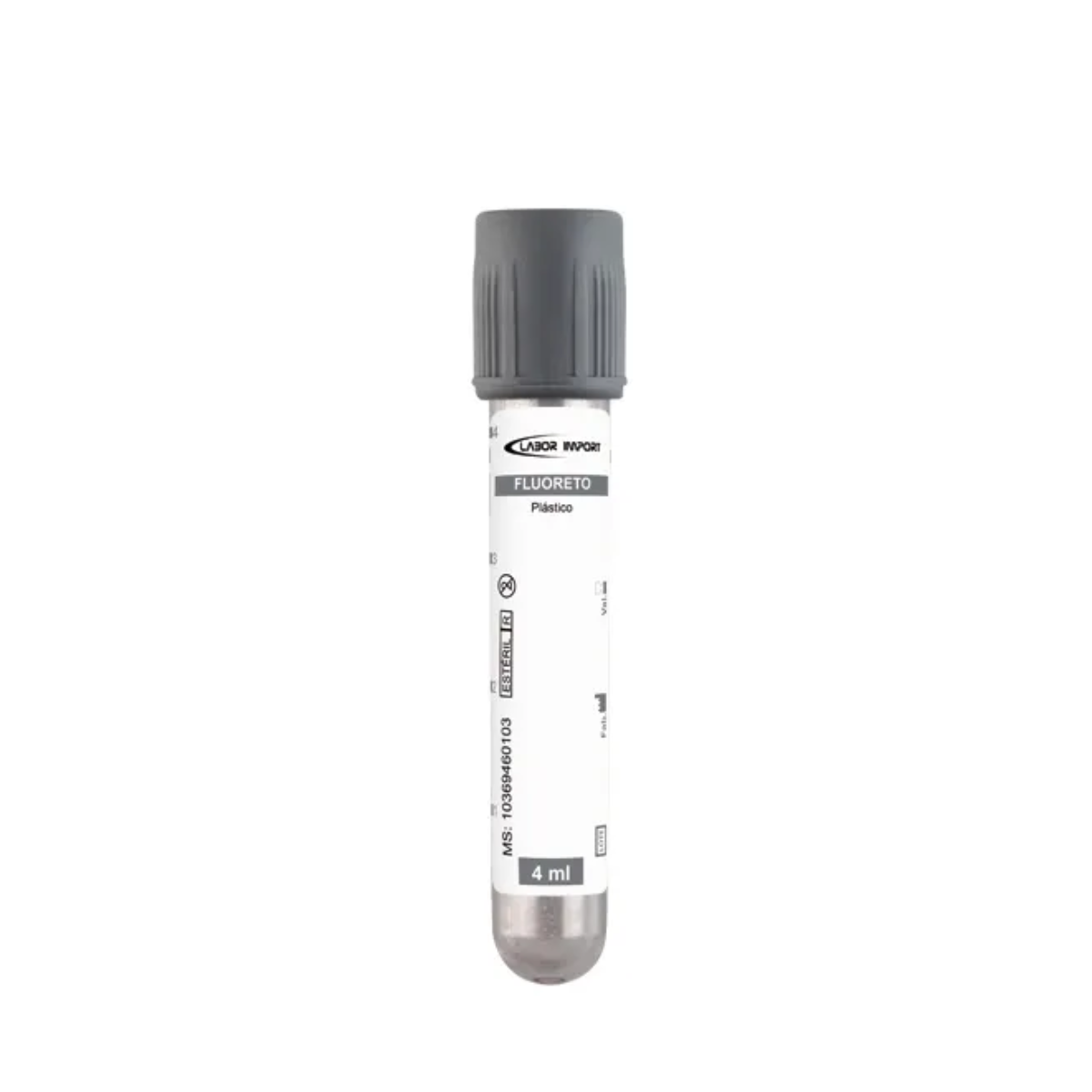 TUBO P/COLETA DE SANGUE C/REAGENTE FLUORETO DE SODIO 13X75MM 4ML - 100UN - LABOR IMPORT