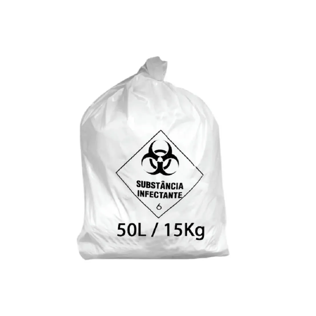 SACO LIXO HOSP. BCO LEIT. - 50 LITROS - 100 UN - RAVA