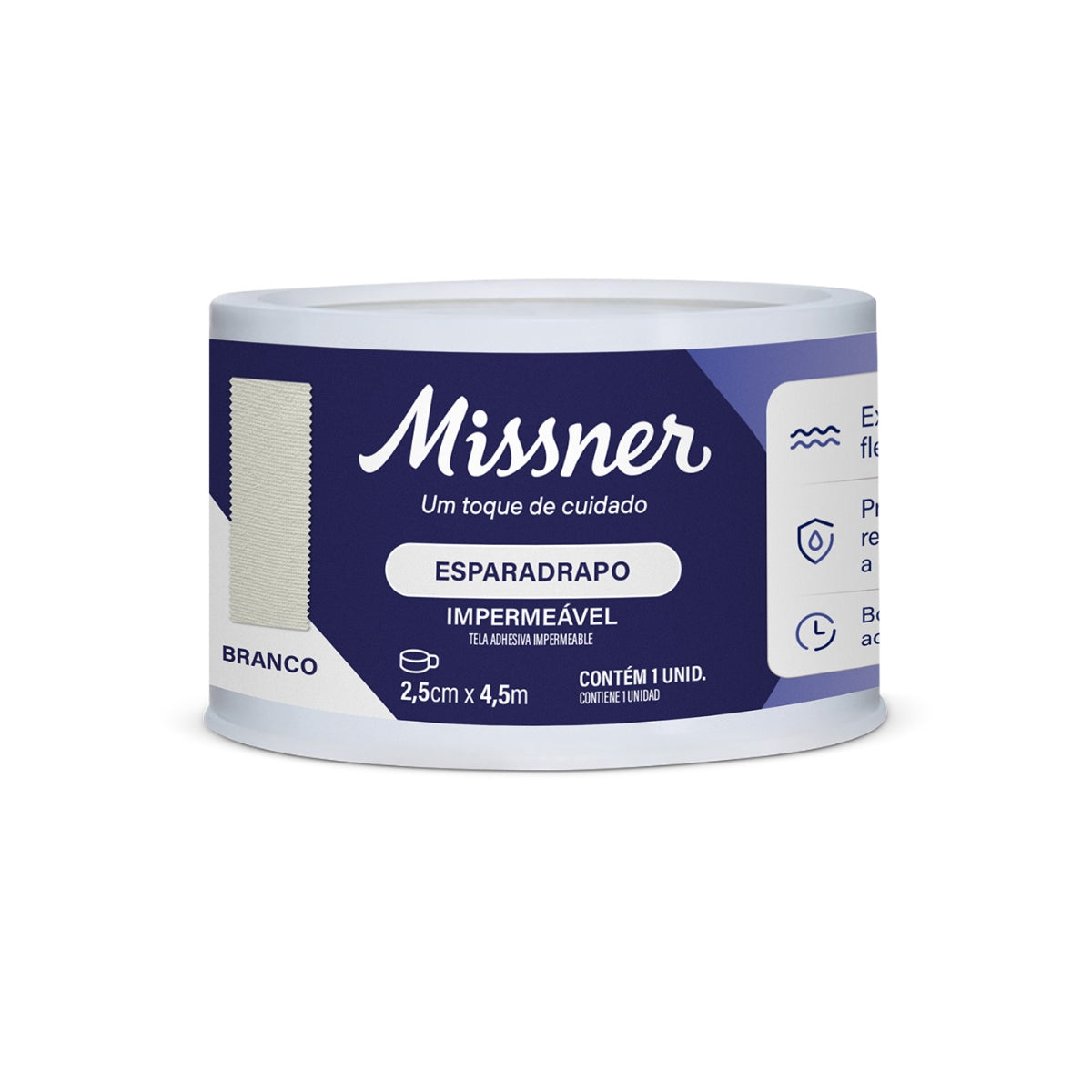 ESPARADRAPO BRANCO  2,5CM X 4,5MT MISSNER