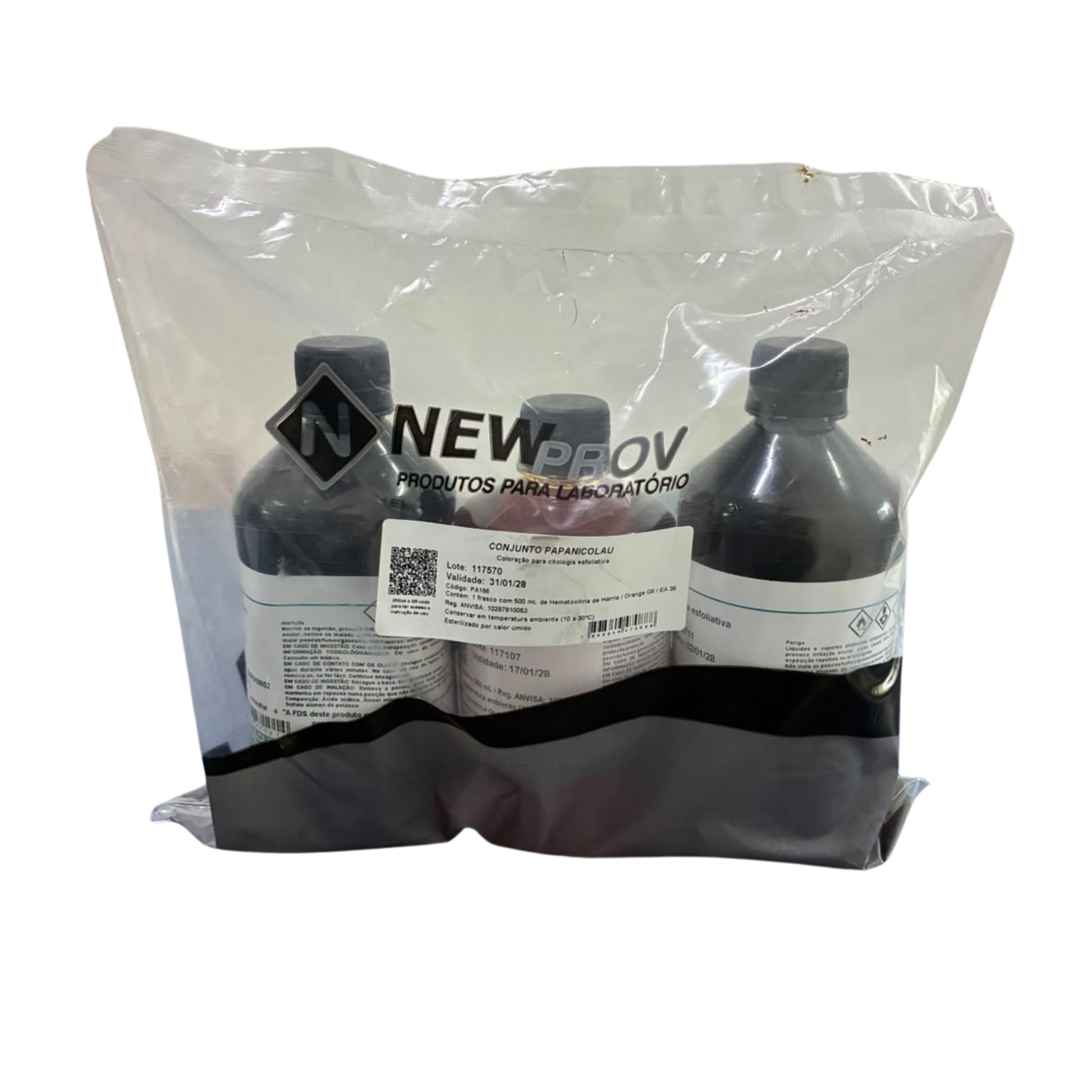 CONJUNTO P/ COLORAÇÃO PAPANICOLAU FRASCOS C/ 500ML - NEWPROV