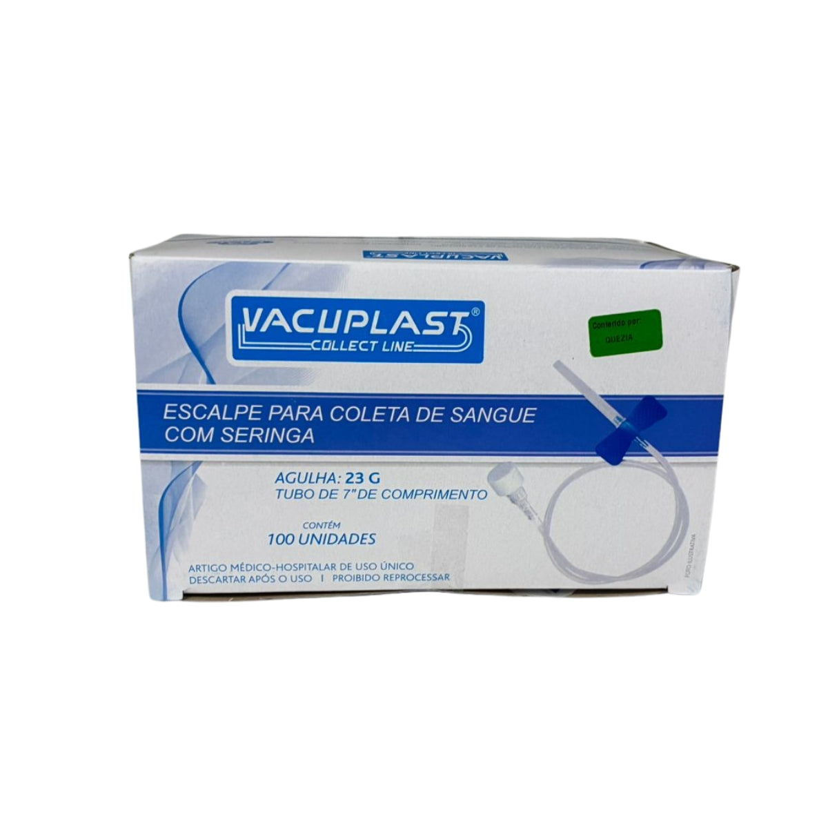 ESCALPE PARA  SERINGA 23G COM TUBO DE 7" DE COMPRIMENTO - 100 UN - VACUPLAST