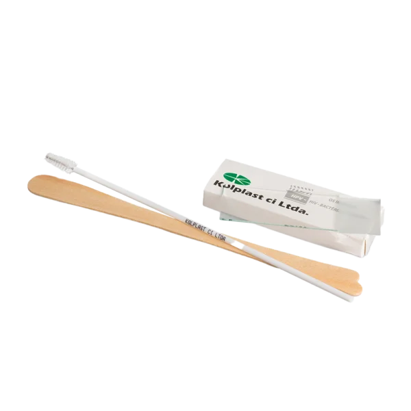 KIT PAPANICOLAU AUXILIAR ESTÉRIL ESPATULA + ESCOVA + LAMINA - KOLPLAST