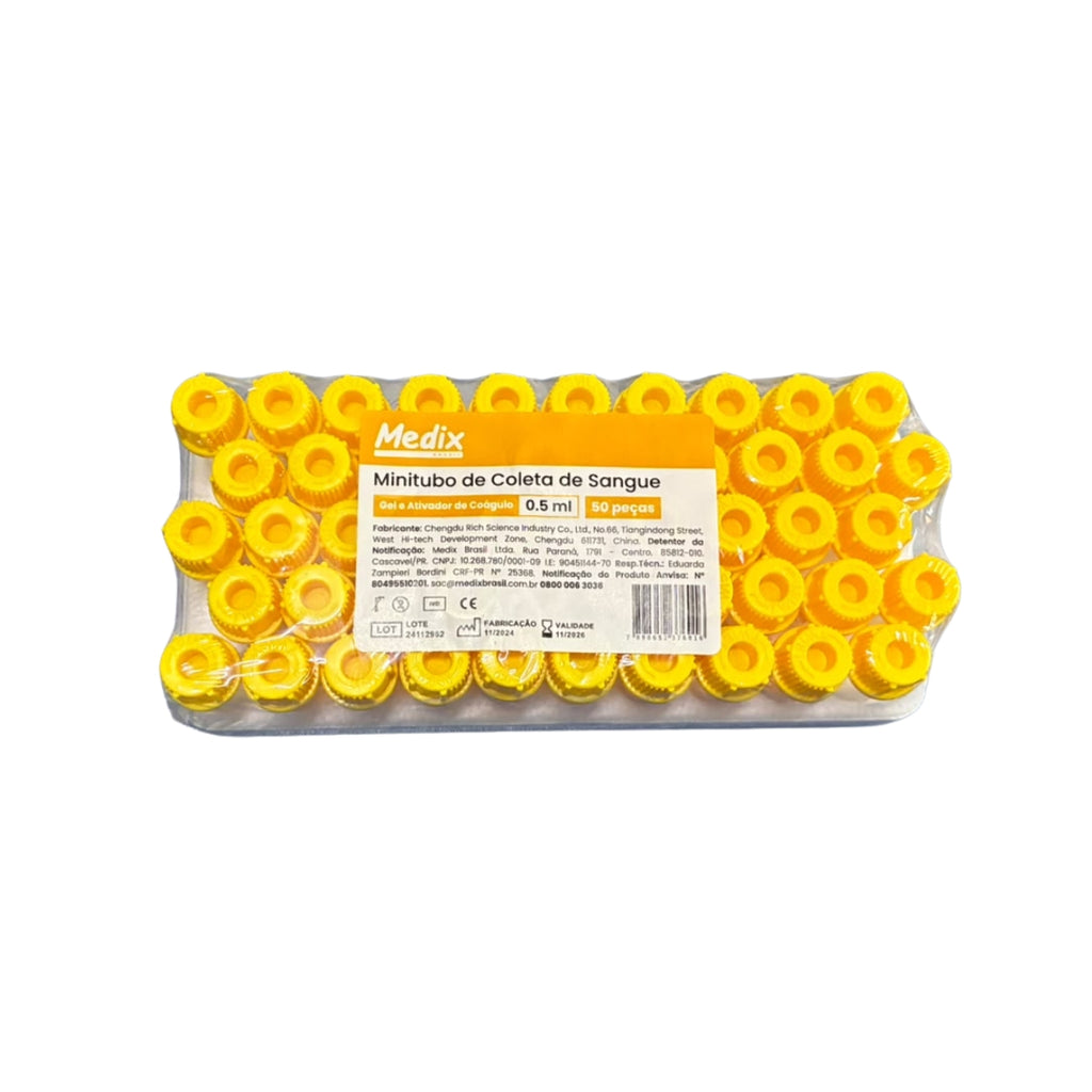 MICROTUBO ATIVADOR DE COAGULO E GEL 0,5ML C/50UN - MEDIX