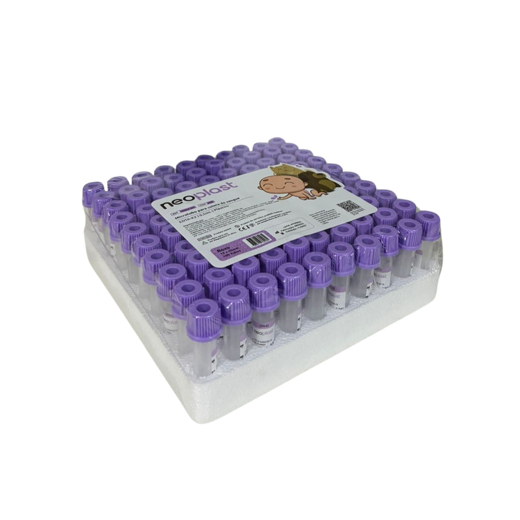 MICROTUBO EDTA 0,5ML - 100UN - NEOPLAST