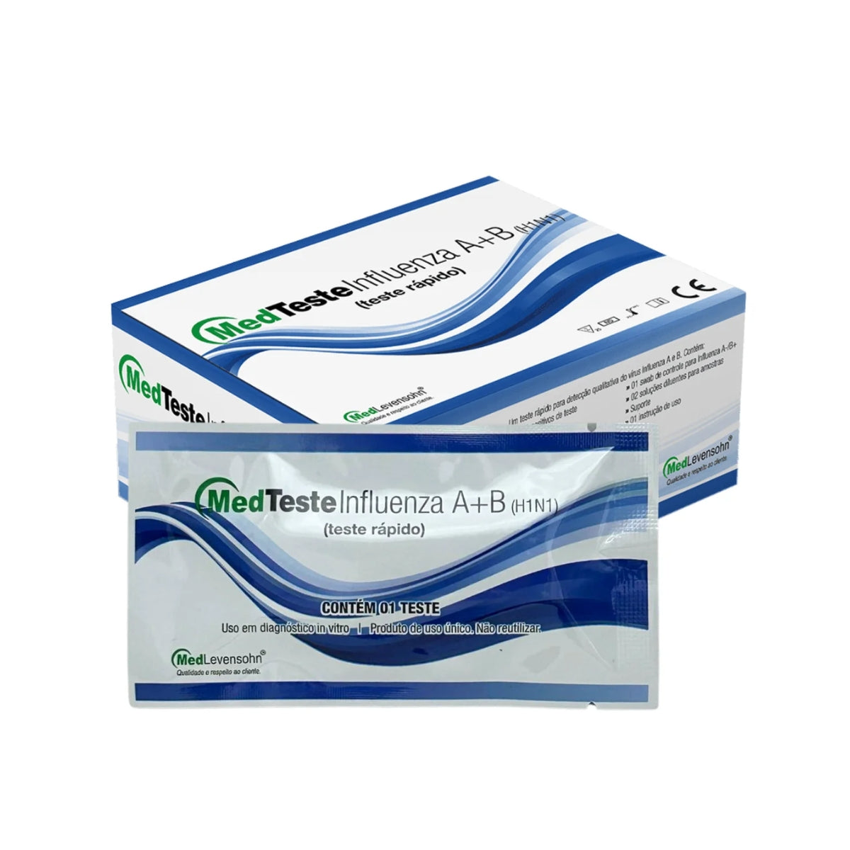 MEDTESTE INFLUENZA A+B H1N1 - 25 TESTES - MEDTESTE
