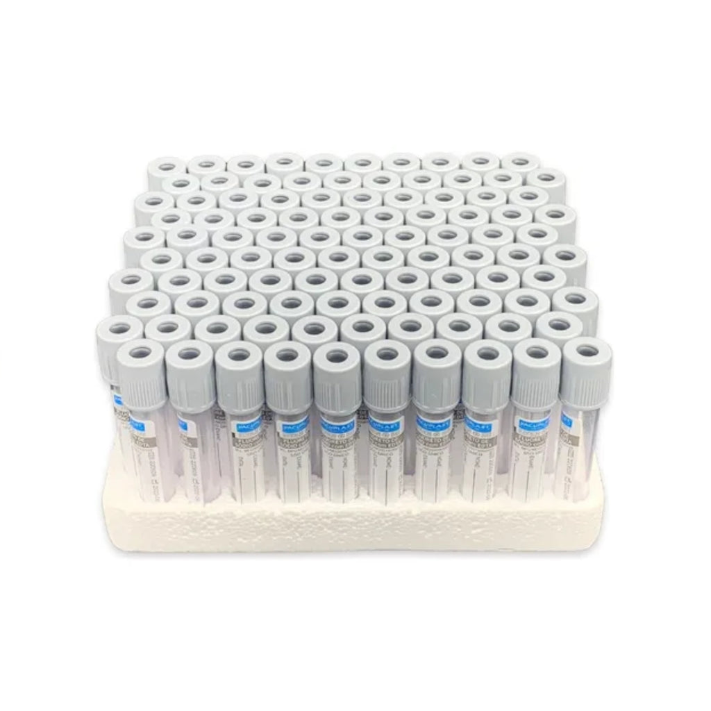 TUBO P/COLETA FLUORETO DE SODIO 13X75MM 4ML - 100UN - VACUPLAST