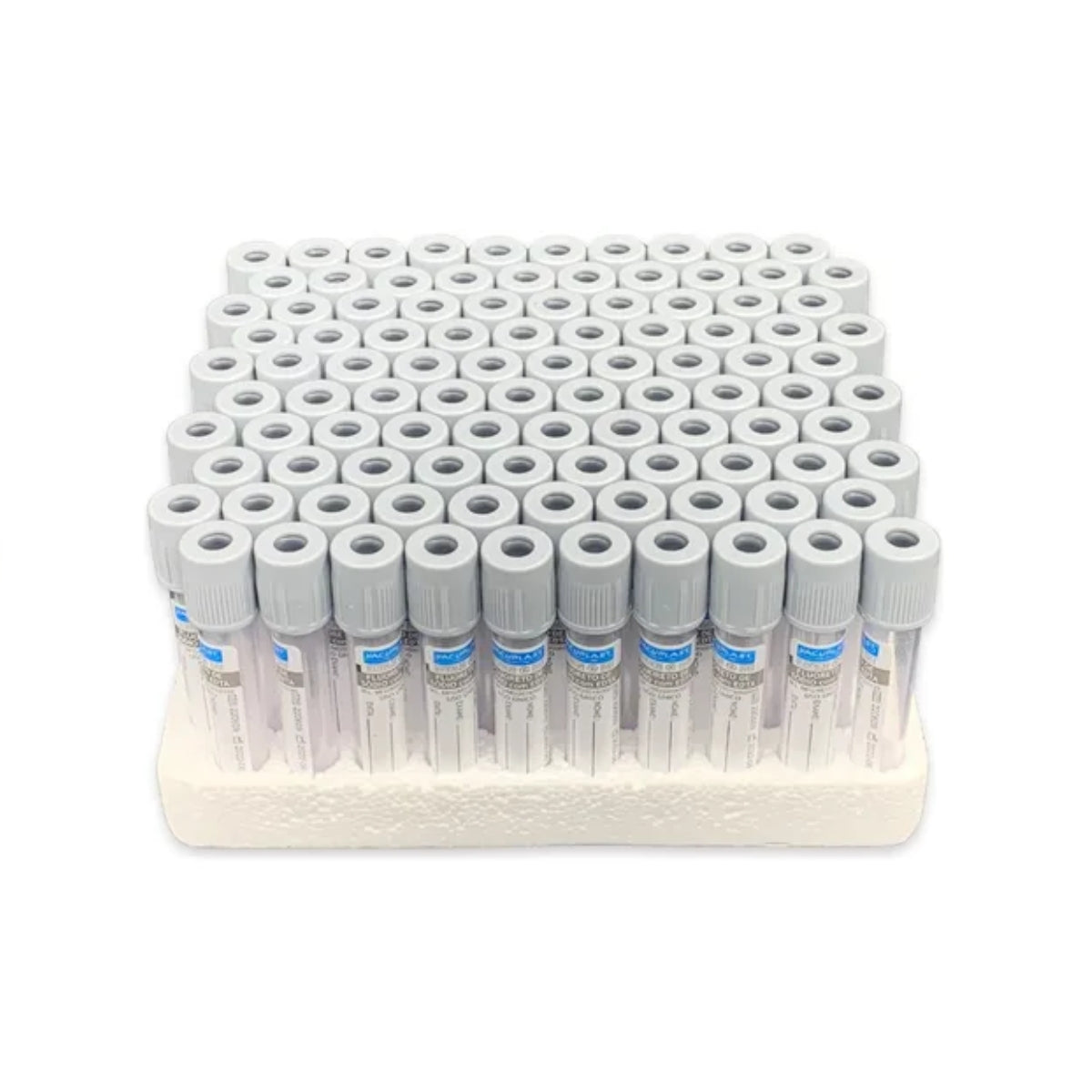 TUBO P/COLETA FLUORETO DE SODIO 13X75MM 4ML - 100UN - VACUPLAST