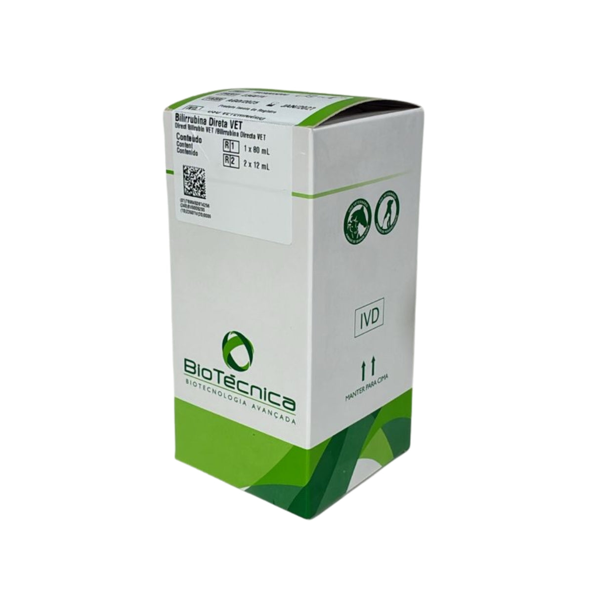 BILIRRUBINA DIRETA VET R1 1X80 // R2 2X12 - BIOTECNICA