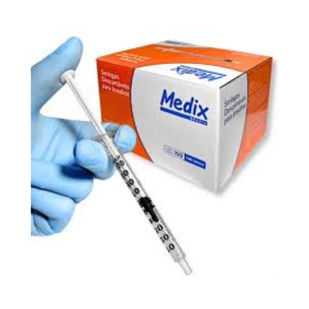 SERINGA DESC. 1ML - S/AGULHA SLIP INSULINA - 100 UN - MEDIX