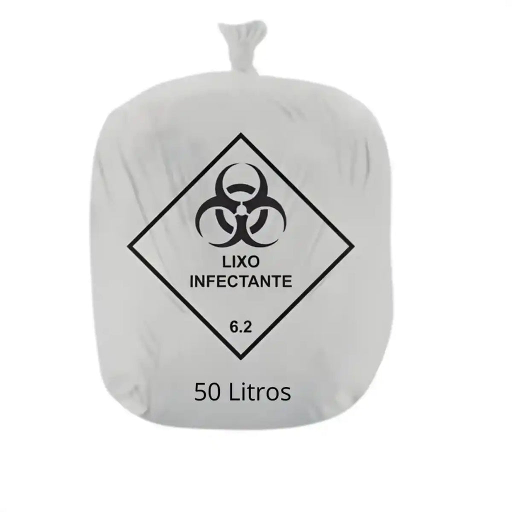 SACO LIXO HOSP. BCO LEIT. - 50 LITROS - 100 UN - RAVA