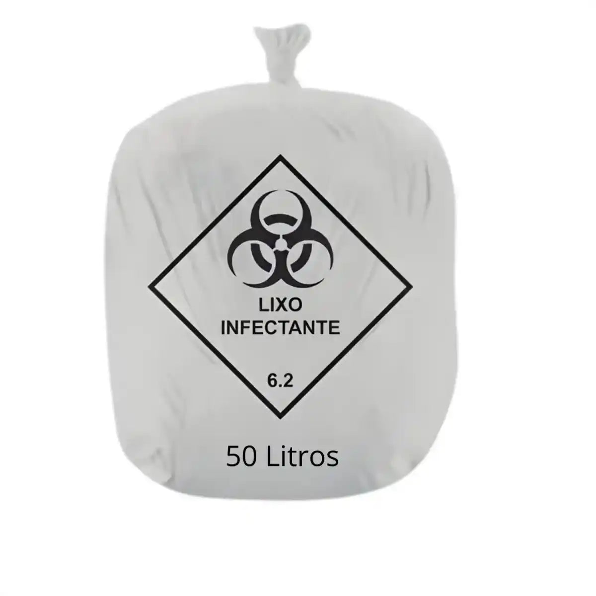 SACO LIXO HOSP. BCO LEIT. - 50 LITROS - 100 UN - RAVA