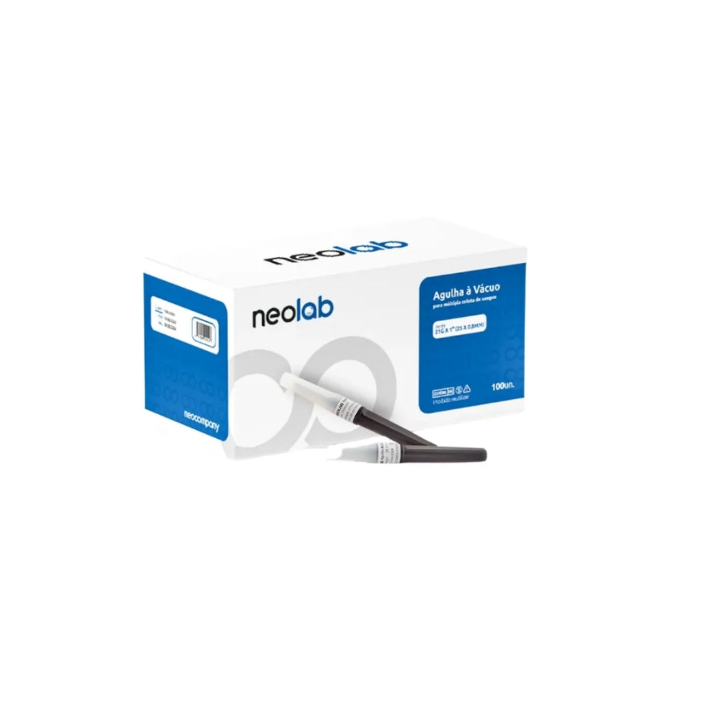 AGULHA MULTIPLA PARA COLETA A VACUO 25 X 0,70 - 22G1 X 1 - 100 UN - NEOLAB