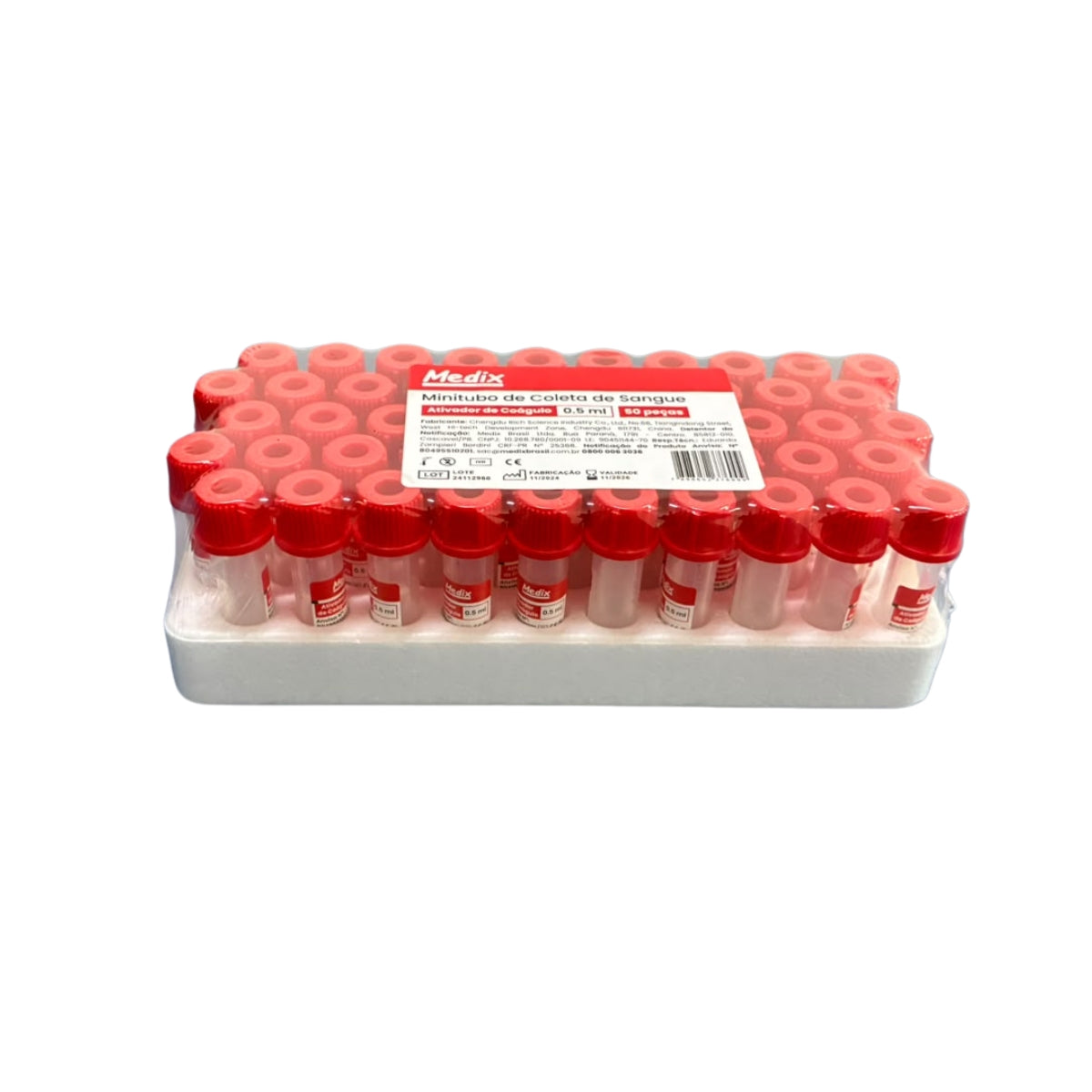 MICROTUBO ATIVADOR DE COAGULO 0,5ML  C/50UN - MEDIX