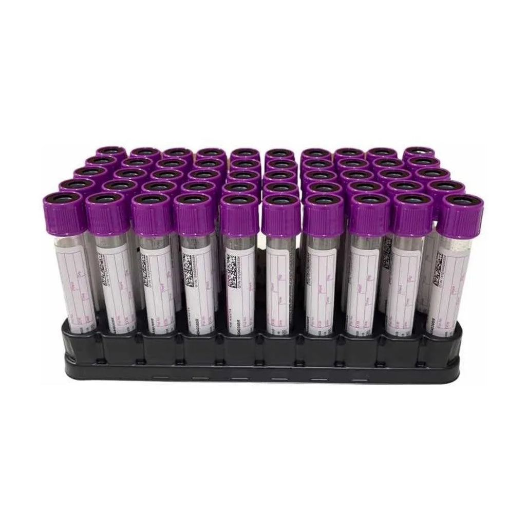 TUBO EDTA K3 4ML TAMPA ROXA/ANEL PRETO 13 X 75 PREMIUM - 50 UN - VACUETTE