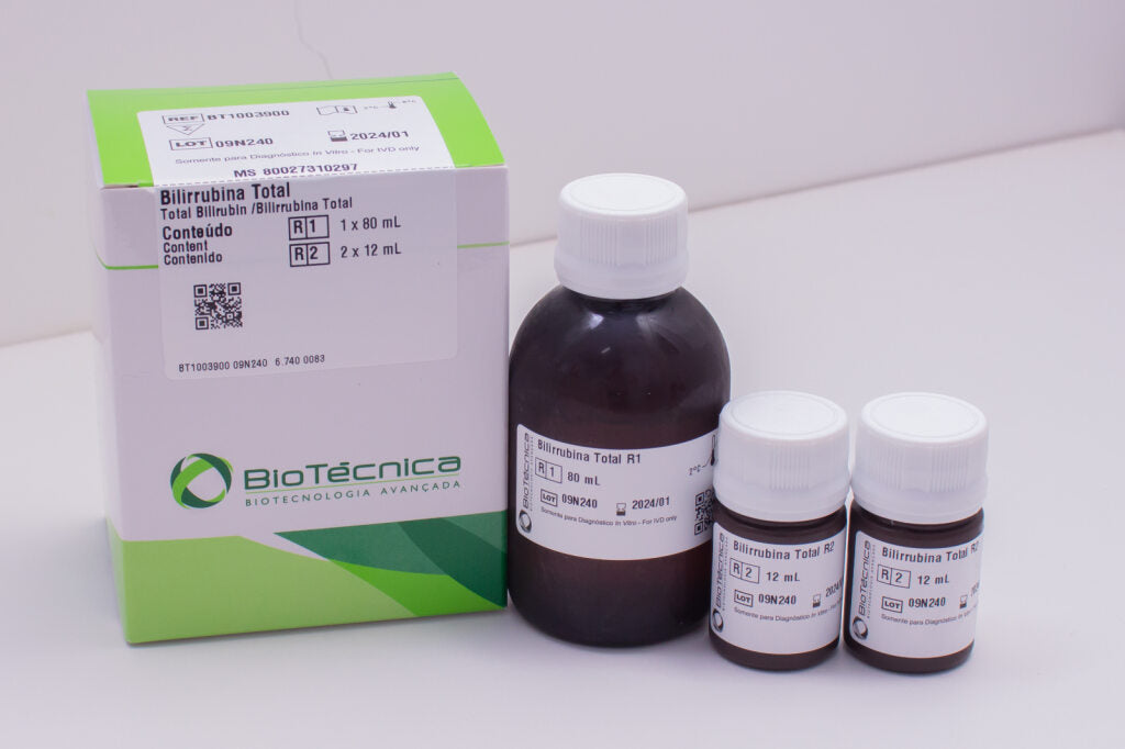 BILIRRUBINA TOTAL  R1 1X80 // R2 2X12 - BIOTECNICA