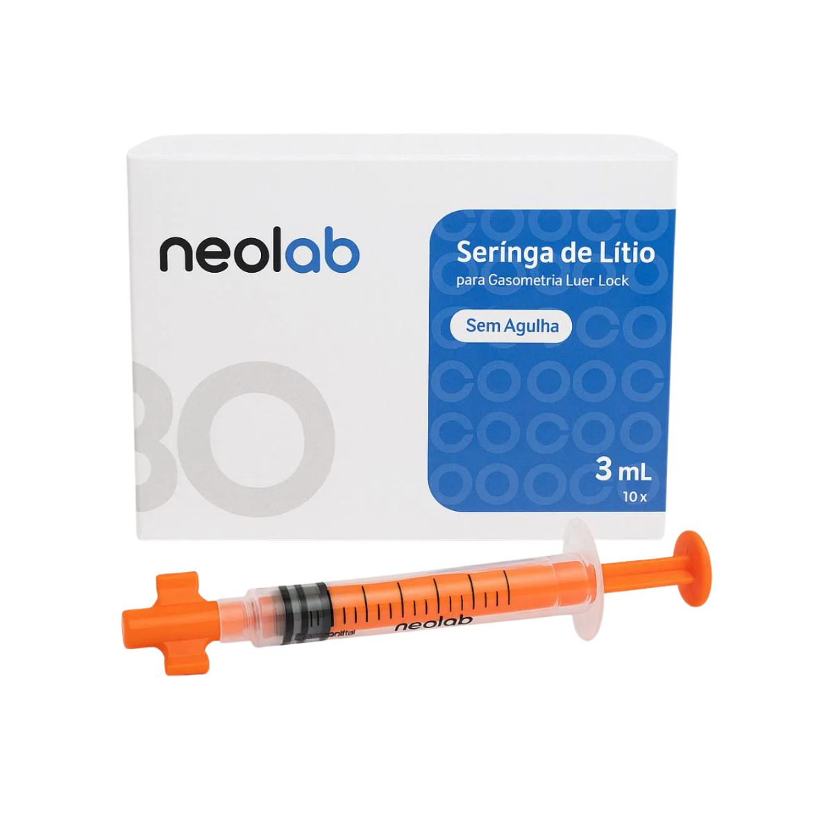 SERINGA P/ GASOMETRIA C/HEPARINA LITICA 2,5ML S/AGULHA  - 100 UN NEOLAB