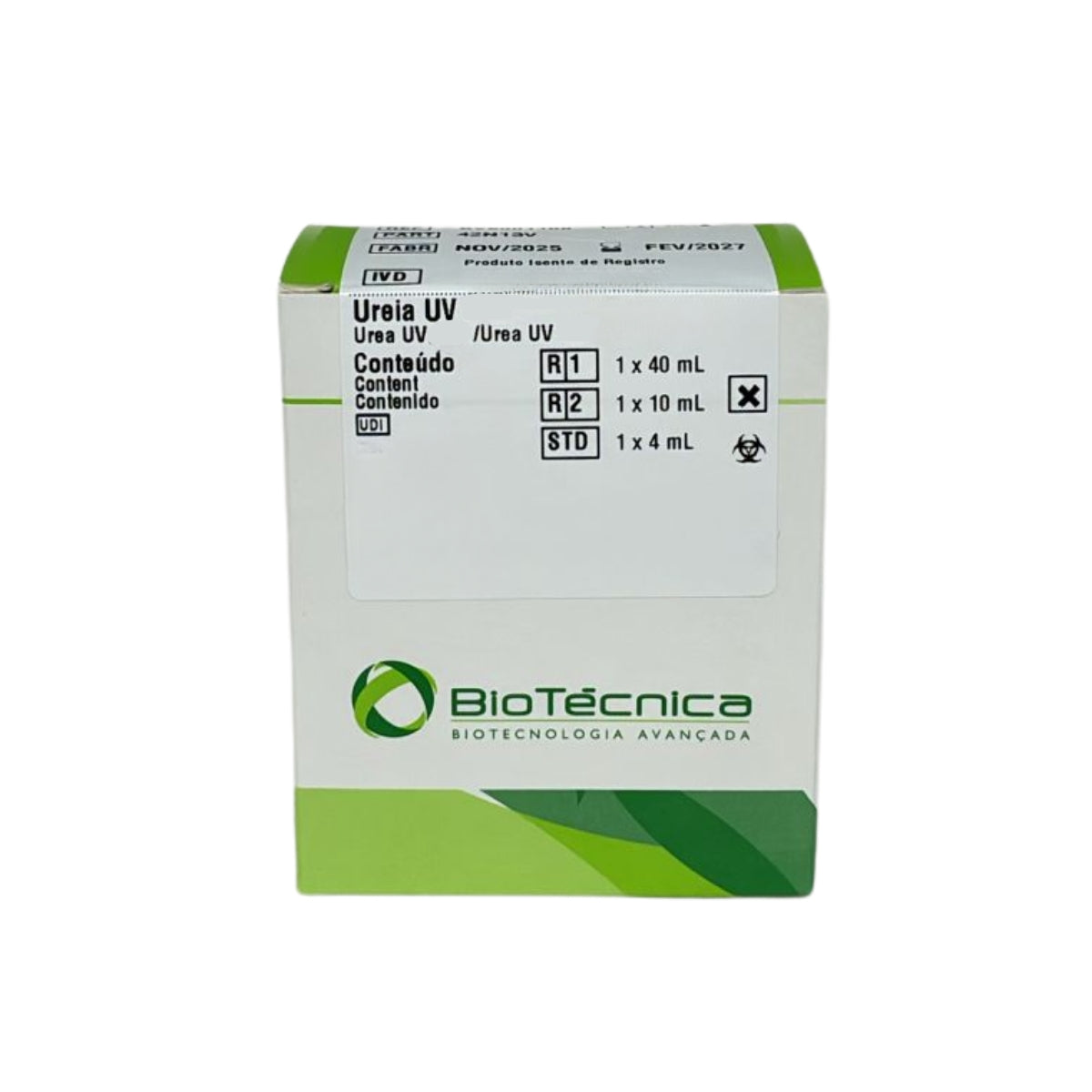 UREIA UV R1: 1X40 - R2: 1X10 - STD: 1X4 - BIOTECNICA