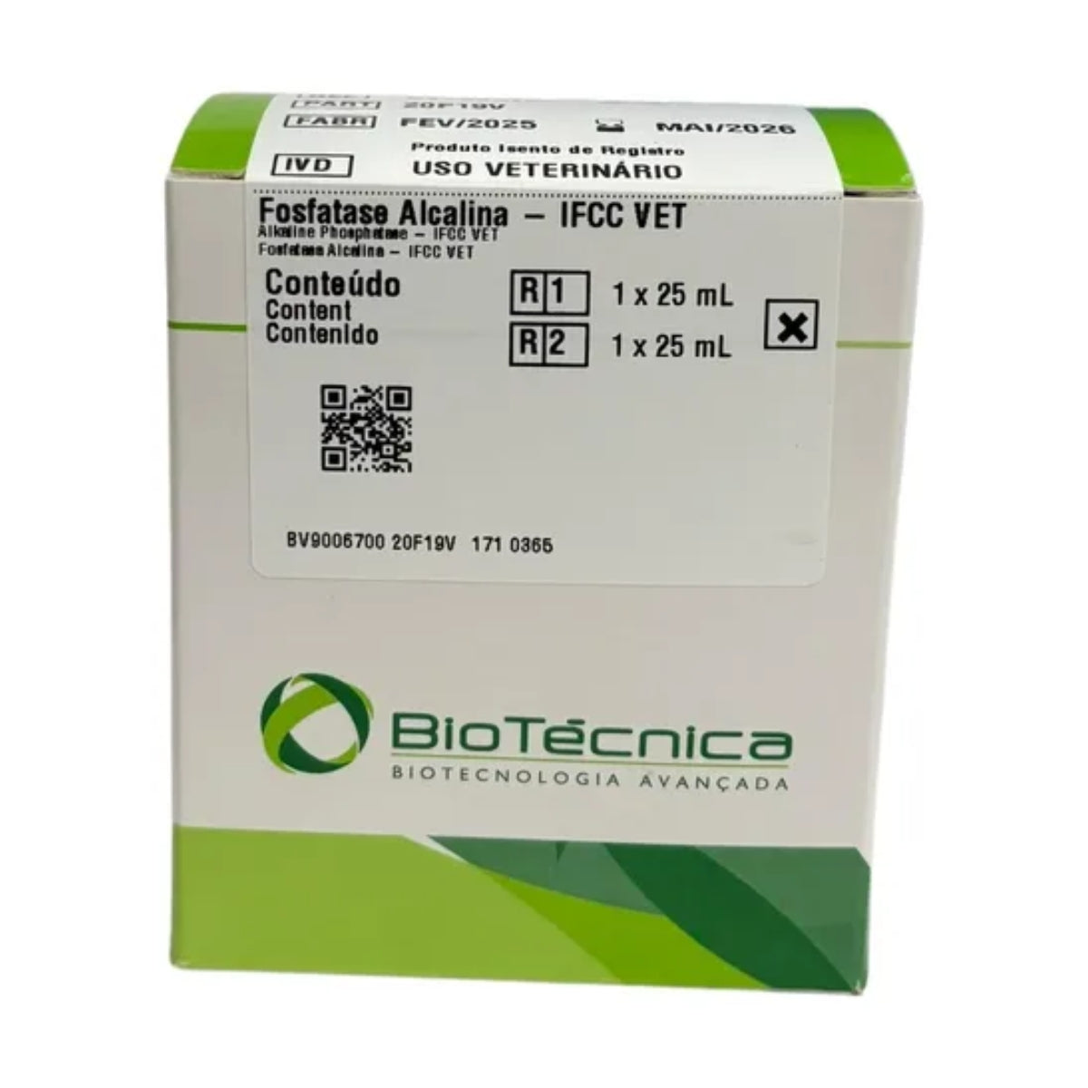 FOSFATASE ALCALINA IFCC VET - R1 1X25 R2 1X25 - BIOTECNICA