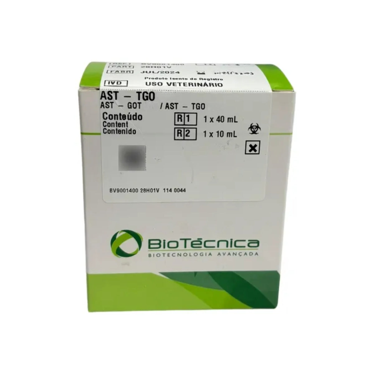 AST / TGO - R1: 1X40 - R2: 1X10 - BIOTECNICA