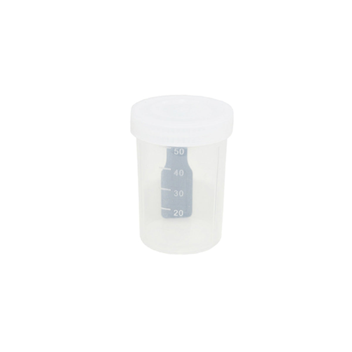 COLETOR C/ PA 50ML NAO ESTERIL INDIVIDUAL TRANSLUCIDO TAMPA BRANCA - 100 UN - CRALPLAST