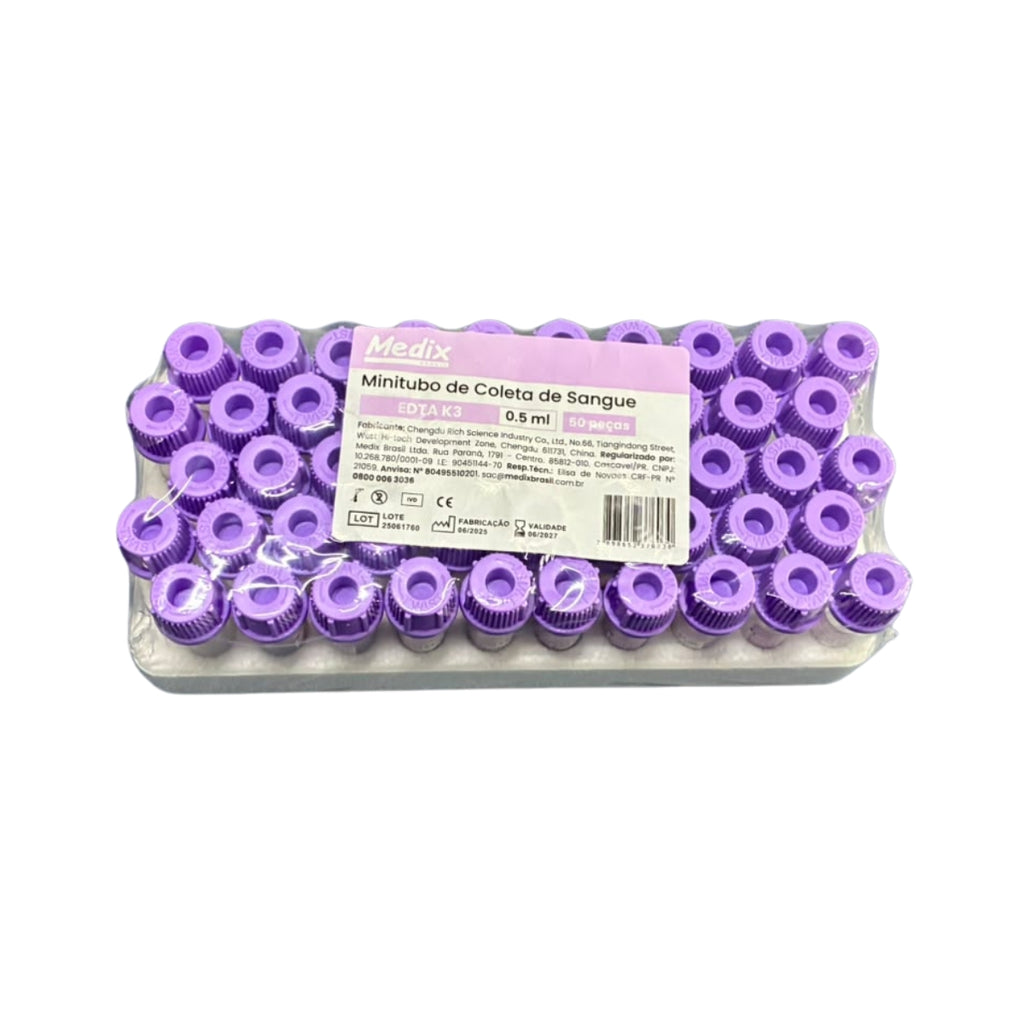 MICROTUBO EDTA K3 0,5ML  C/50UN  - MEDIX