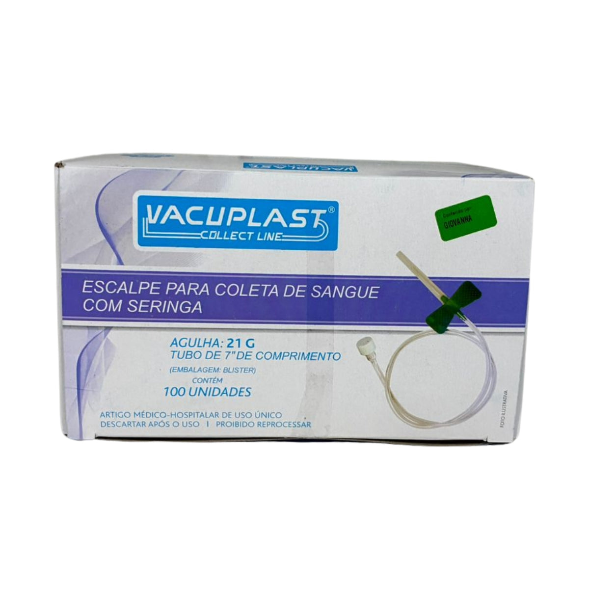 ESCALPE PARA  SERINGA 21G COM TUBO DE 7" DE COMP - 100 UN